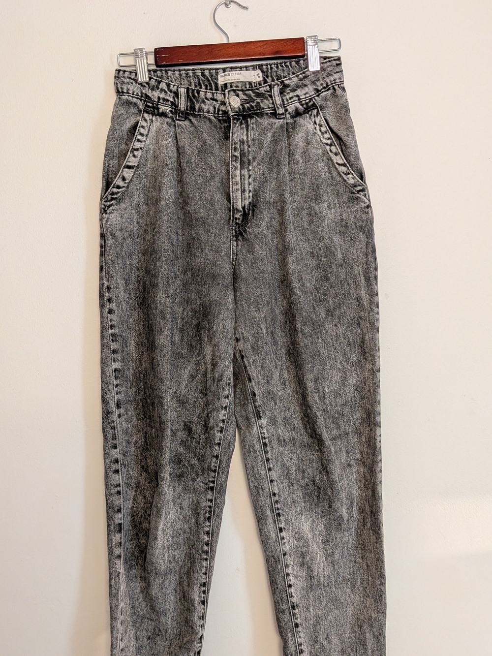 Garage Mom high rise Grey Acid Wash Jeans